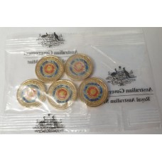 AUSTRALIA 2018 . TWO 2 DOLLARS . 5 COINS SEALED IN RAM BAG . ETERNAL FLAME